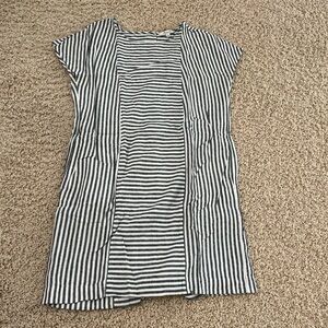 Madewell White and Black Short Sleeve Dress Stripes